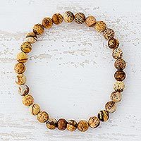 Jasper beaded stretch bracelet,