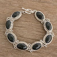 Jade link bracelet,