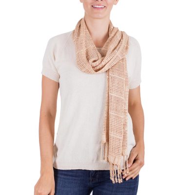 Rayon scarf, Ecru Charm