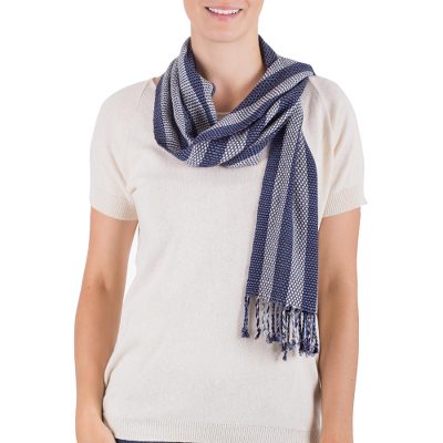 Rayon scarf, Striped Sky