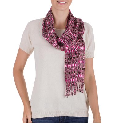 Rayon scarf, Ruby Weave
