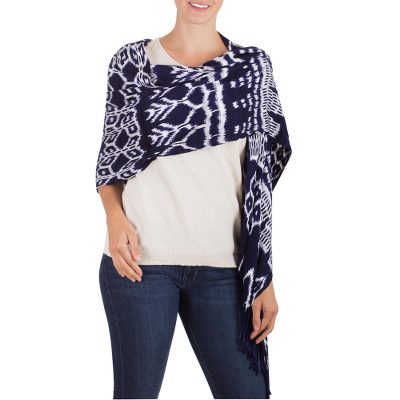 Rayon shawl, Geometric Garden