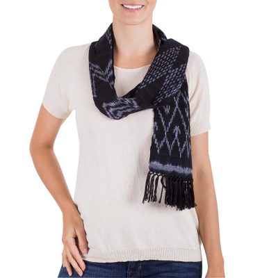 Rayon scarf, Grey Diamonds