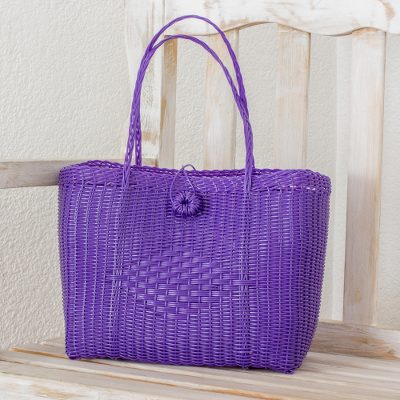 Recycled plastic tote, Undeniable Beauty in Purple