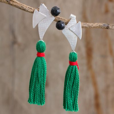 Jade dangle earrings, Beauty of Modernity