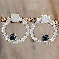 Jade drop earrings,