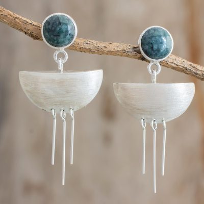 Jade dangle earrings, Maya Tears