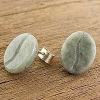 Jade stud earrings,