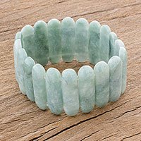 Jade beaded stretch bracelet,