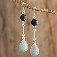 Jade dangle earrings,