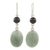 Jade dangle earrings, 'Virtuous Beauty' - Black and Green Jade Dangle Earrings from Guatemala (image 2a) thumbail