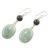 Jade dangle earrings, 'Virtuous Beauty' - Black and Green Jade Dangle Earrings from Guatemala (image 2b) thumbail
