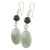 Jade dangle earrings, 'Virtuous Beauty' - Black and Green Jade Dangle Earrings from Guatemala (image 2c) thumbail