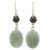 Jade dangle earrings, 'Virtuous Beauty' - Black and Green Jade Dangle Earrings from Guatemala (image 2d) thumbail