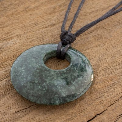 Jade pendant necklace, Mayan Strength