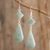 Jade dangle earrings, 'Apple Green Drops' - Light Green Jade Dangle Earrings Crafted in Guatemala thumbail