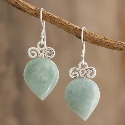 Jade dangle earrings, Skyward Drops