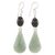 Jade dangle earrings, 'Style of the Maya' - Jade and Silver Dangle Earrings Crafted in Guatemala (image 2a) thumbail