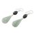 Jade dangle earrings, 'Style of the Maya' - Jade and Silver Dangle Earrings Crafted in Guatemala (image 2b) thumbail