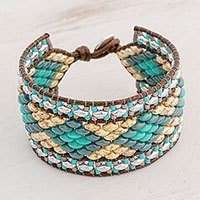 Glass beaded wristband bracelet,