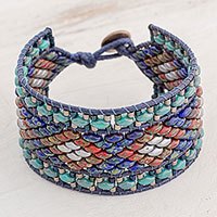 Glass beaded wristband bracelet,