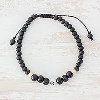 Wood beaded bracelet,