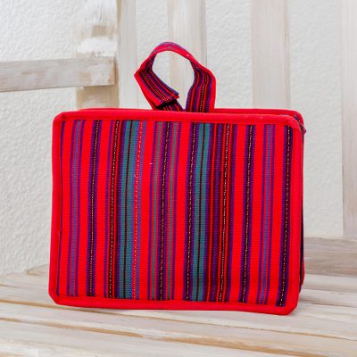 Cotton cosmetic bag, Poppy Stripes