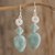 Jade dangle earrings, 'Bright and Noble' - Jade and Silver Spiral Dangle Earrings from Guatemala thumbail