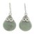 Jade dangle earrings, 'Love Beneath the Rain' - Drop-Shaped Jade and Silver Dangle Earrings from Guatemala (image 2a) thumbail