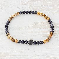 Multi-gemstone beaded stretch bracelet,