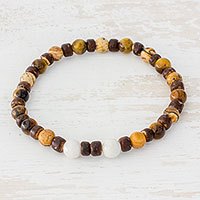 Multi-gemstone beaded stretch bracelet,
