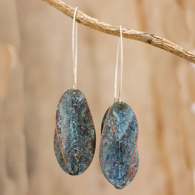 Copper dangle earrings, Interwoven Memories