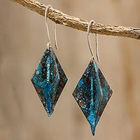Copper dangle earrings,
