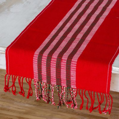 Cotton table runner, Festive Elegance