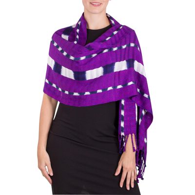 Rayon shawl, Orchid Bloom