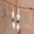 Jade and cultured pearl dangle earrings, 'Fascinating Elegance' - Jade and Pearl Dangle Earrings from Guatemala thumbail