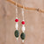 Jade and cultured pearl dangle earrings, 'Winning Combination' - Jade and Pearl Dangle Earrings from Guatemala thumbail