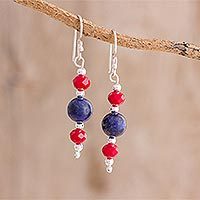 Lapis lazuli dangle earrings,