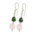 Jade and rose quartz dangle earrings, 'Fantastic Combination' - Jade and Rose Quartz Dangle Earrings from Guatemala (image 2d) thumbail