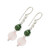 Jade and rose quartz dangle earrings, 'Fantastic Combination' - Jade and Rose Quartz Dangle Earrings from Guatemala (image 2e) thumbail