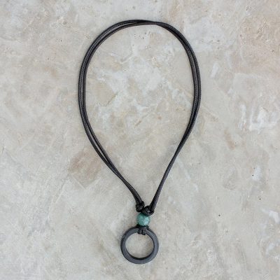 Jade pendant necklace, Mayan Ball Game