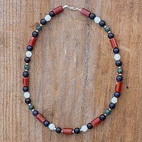 Multi-gemstone beaded necklace,