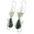 Jade dangle earrings, 'Cats of Love' - Two-Tone Jade Cat Dangle Earrings from Guatemala (image 2c) thumbail