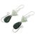 Jade dangle earrings, 'Cats of Love' - Two-Tone Jade Cat Dangle Earrings from Guatemala (image 2d) thumbail