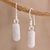 Jade dangle earrings, 'Lilac Tubes' - Natural Lilac Jade Dangle Earrings from Guatemala thumbail