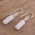 Jade dangle earrings, 'Lilac Tubes' - Natural Lilac Jade Dangle Earrings from Guatemala (image 2b) thumbail