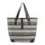 Cotton tote, 'Cultural Contrast' - Striped Cotton Tote in Black and White from Guatemala (image 2a) thumbail