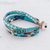Glass beaded wristband bracelet, 'Pools of the City' - Glass Beaded Wristband Bracelet in Blue from Guatemala (image 2b) thumbail