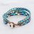 Glass beaded wristband bracelet, 'Pools of the City' - Glass Beaded Wristband Bracelet in Blue from Guatemala (image 2c) thumbail