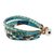 Glass beaded wristband bracelet, 'Pools of the City' - Glass Beaded Wristband Bracelet in Blue from Guatemala (image 2d) thumbail